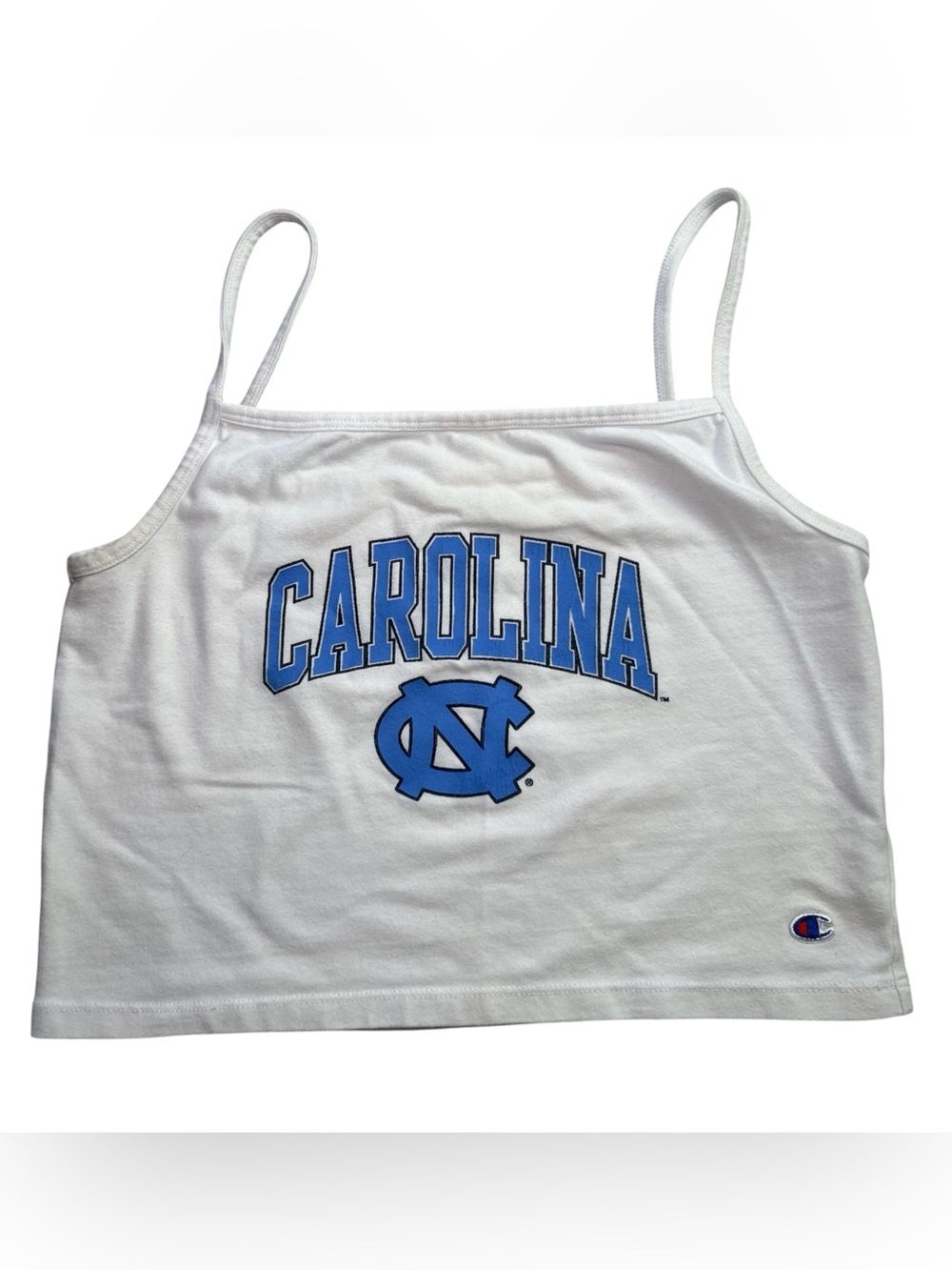 Champion UNC North Carolina Tar Heels Women’s Cropped Tank Top White Blue size M
